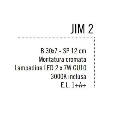 JIM BINARIO CROMO 2 LUCI CON SFERA ORIENTABILE A LED Illuminando - Cristalensi Shop Online