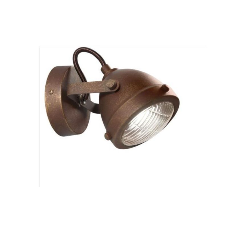 FARETTO SPOT ORIENTABILE IN METALLO RUGGINE STILE VINTAGE LAMPADINA ATTACCO GU10