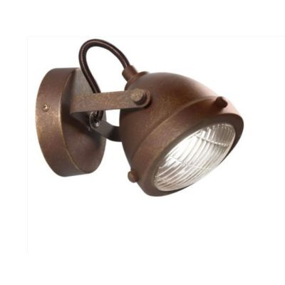 FARETTO SPOT ORIENTABILE IN METALLO RUGGINE STILE VINTAGE LAMPADINA ATTACCO GU10