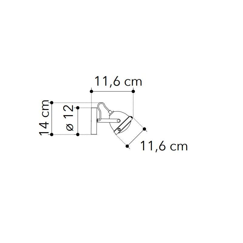 FARETTO SPOT ORIENTABILE IN METALLO RUGGINE STILE VINTAGE LAMPADINA ATTACCO GU10