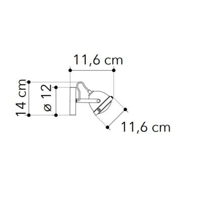 FARETTO SPOT ORIENTABILE IN METALLO RUGGINE STILE VINTAGE LAMPADINA ATTACCO GU10