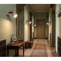 KISA FARETTO SPOT ORIENTABILE IN LEGNO E CEMENTO STILE VINTAGE LAMPADINA ATTACCO GU10 2