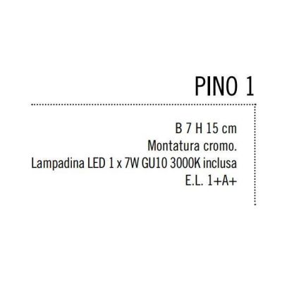 PINO 1 FARETTO CON LUCE ORIENTABILE IN METALLO CROMO ATTACCO GU10 LAMPADINA INCLUSA Illuminando - Cristalensi Shop Online