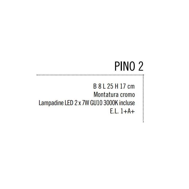 PINO 2 APPLIQUE CON 2 FARETTI ORIENTABILI IN METALLO CROMO ATTACCO GU10 LAMPADINE INCLUSE Illuminando - Cristalensi Shop Online