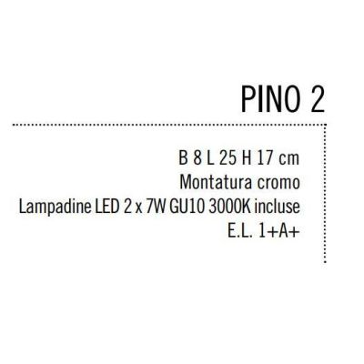 PINO 2 APPLIQUE CON 2 FARETTI ORIENTABILI IN METALLO CROMO ATTACCO GU10 LAMPADINE INCLUSE Illuminando - Cristalensi Shop Online