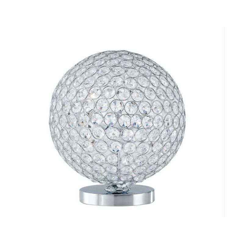 LAMPADA DA TAVOLO IN METALLO CROMO CON DIFFUSORE IN OTTAGONI DI CRISTALLO LAMPADINE ATTACCO G9 MODERNA