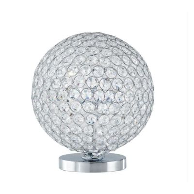 LAMPADA DA TAVOLO IN METALLO CROMO CON DIFFUSORE IN OTTAGONI DI CRISTALLO LAMPADINE ATTACCO G9 MODERNA
