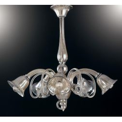 POSEIDON LAMPADARIO CLASSICO IN VETRO COLOR CHAMPAGNE 2 MISURE LAMPADINE ATTACCO E14
