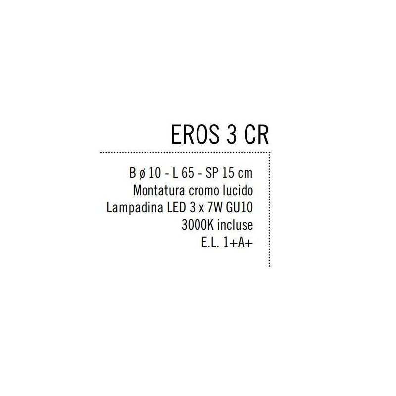 EROS 3 REGLETTE LED IN METALLO CROMATO O NIKEL SATINATO Illuminando - Cristalensi Shop Online