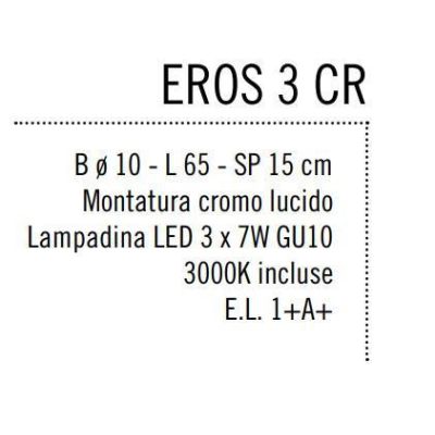 EROS 3 REGLETTE LED IN METALLO CROMATO O NIKEL SATINATO Illuminando - Cristalensi Shop Online