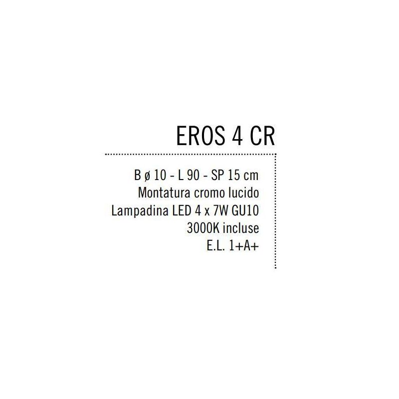 EROS 4 REGLETTE IN METALLO CROMATO Illuminando - Cristalensi Shop Online