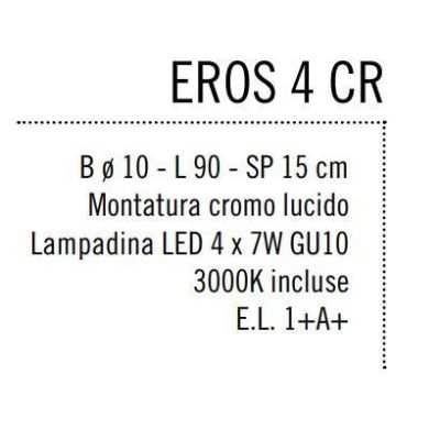 EROS 4 REGLETTE IN METALLO CROMATO Illuminando - Cristalensi Shop Online