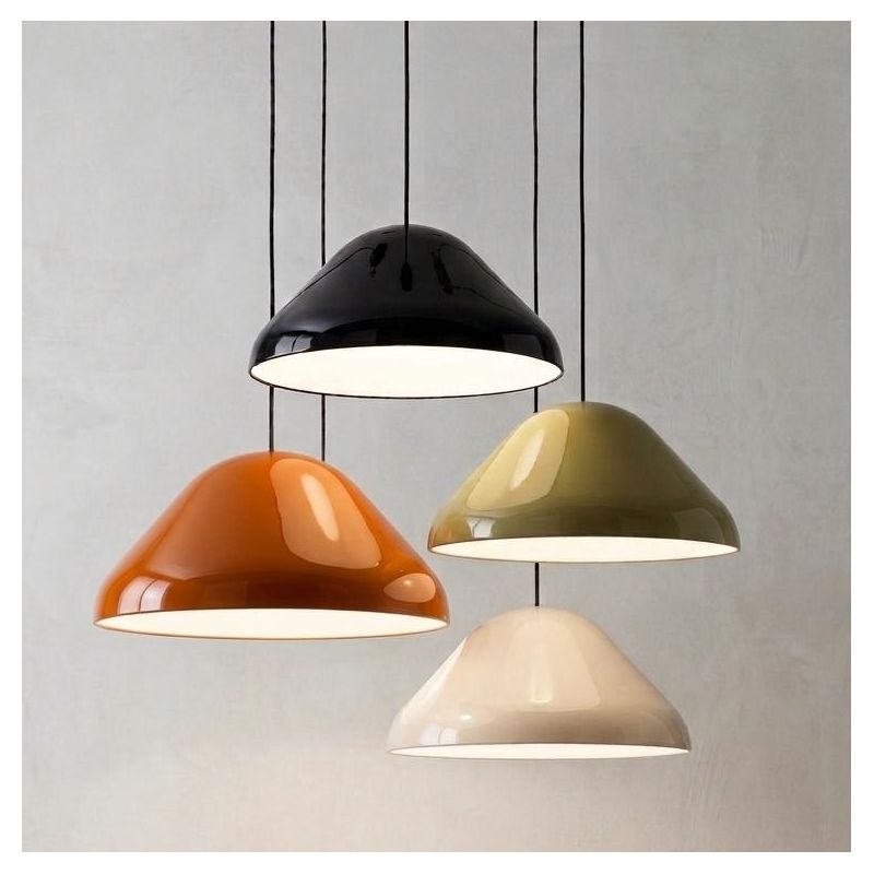 NAMEKO LAMPADARIO A SOSPENSIONE IN METALLO 4 COLORI E 2 MISURE MODERNA LAMPADINA ATTACCO E27