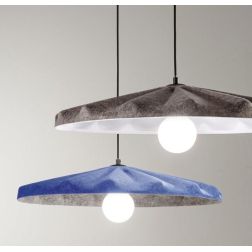 WIMBLEDON SOSPENSIONE CON PARALUME IN FELTRO BLU,VERDE O GRIGIO D69 CM LAMPADINA ATTACCO E27 MODERNA
