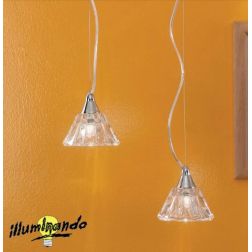 DOMUS SP1 SOSPENSIONE SINGOLA IN METALLO CROMO E VETRO TRASPARENTE ATTACCO G9 Illuminando - Cristalensi Shop Online 2