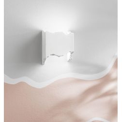 HEKLA  APPLIQUE IN GESSO VERNICIABILE LAMPADINA ATTACCO G9 DESIGN MODERNO