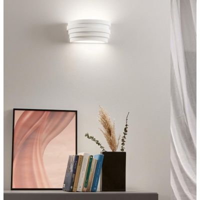 FLOW  APPLIQUE IN GESSO VERNICIABILE BIEMISSIONE DI LUCE LAMPADINA ATTACCO E27 DESIGN MODERNO