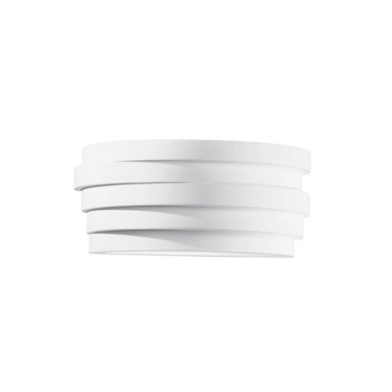 FLOW  APPLIQUE IN GESSO VERNICIABILE BIEMISSIONE DI LUCE LAMPADINA ATTACCO E27 DESIGN MODERNO