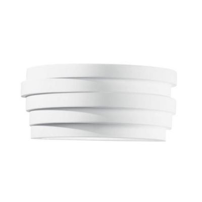 FLOW  APPLIQUE IN GESSO VERNICIABILE BIEMISSIONE DI LUCE LAMPADINA ATTACCO E27 DESIGN MODERNO