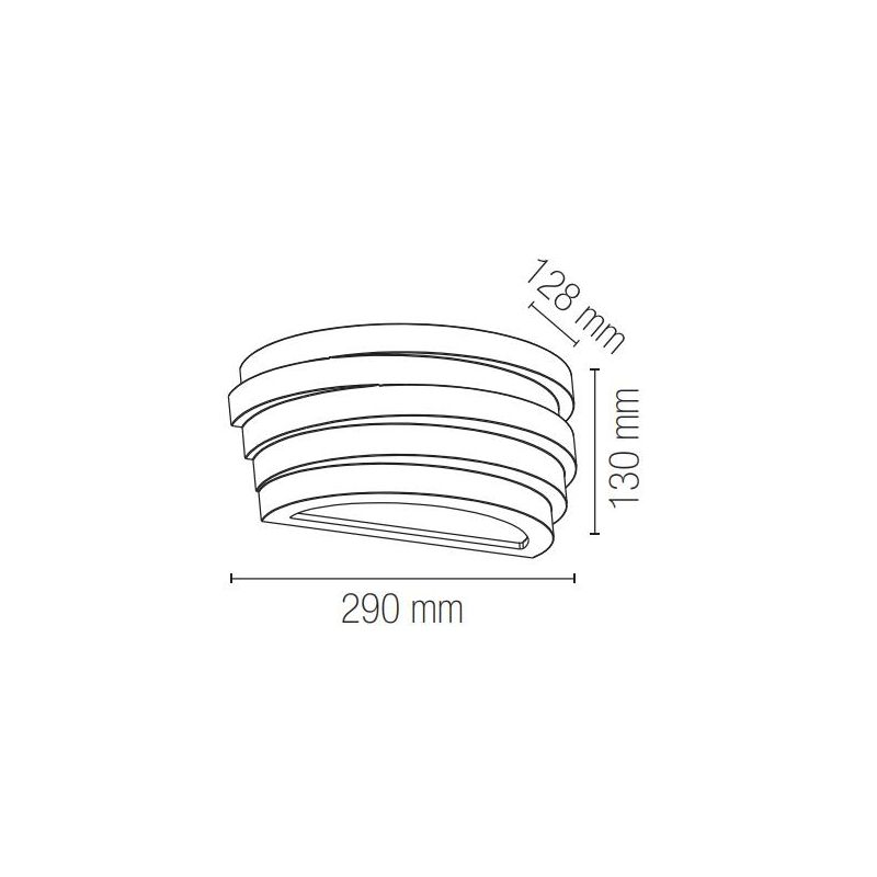 FLOW  APPLIQUE IN GESSO VERNICIABILE BIEMISSIONE DI LUCE LAMPADINA ATTACCO E27 DESIGN MODERNO