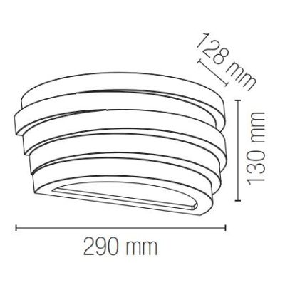 FLOW  APPLIQUE IN GESSO VERNICIABILE BIEMISSIONE DI LUCE LAMPADINA ATTACCO E27 DESIGN MODERNO