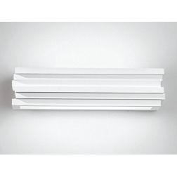 APPLIQUE IN GESSO RETTANGOLARE VERNICIABILE BIEMISSIONE DI LUCE LAMPADINA ATTACCO E27 DESIGN MODERNO 2