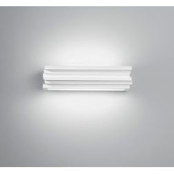 APPLIQUE IN GESSO RETTANGOLARE VERNICIABILE BIEMISSIONE DI LUCE LAMPADINA ATTACCO E27 DESIGN MODERNO