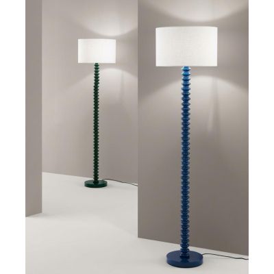 PIANTANA CON STRUTTURA IN METALLO 5 COLORI E PARALUME TESSUTO BIANCO LAMPADINA ATTACCO E27 MODERNA