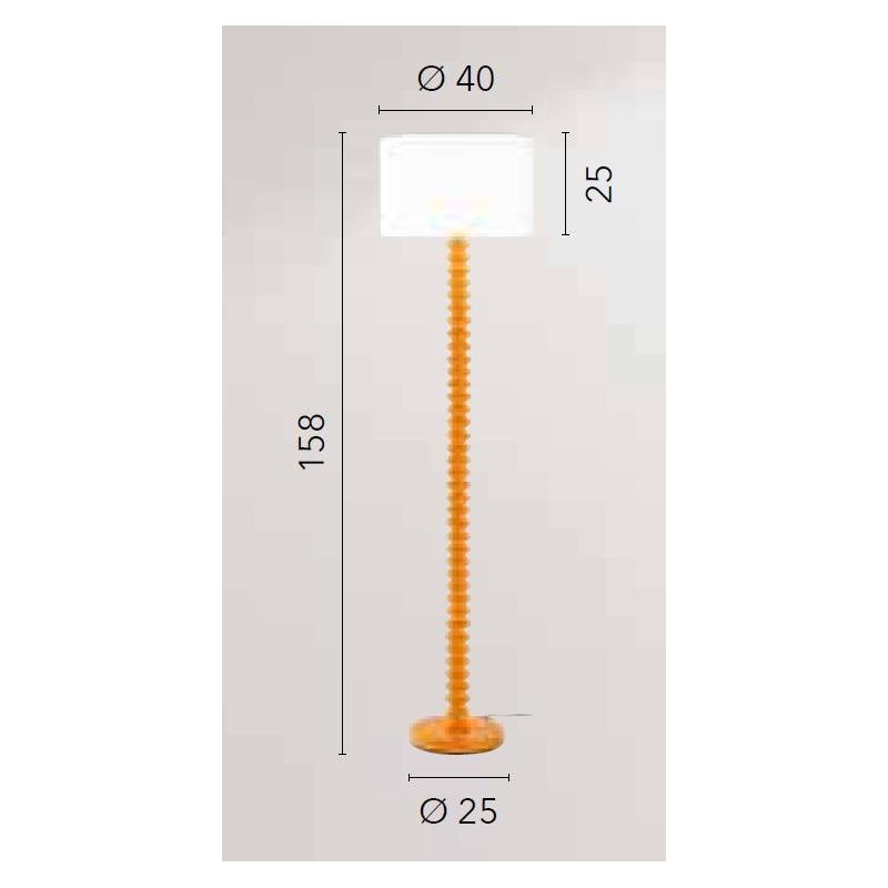 PIANTANA CON STRUTTURA IN METALLO 5 COLORI E PARALUME TESSUTO BIANCO LAMPADINA ATTACCO E27 MODERNA