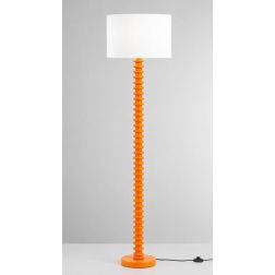 PIANTANA CON STRUTTURA IN METALLO 5 COLORI E PARALUME TESSUTO BIANCO LAMPADINA ATTACCO E27 MODERNA 2