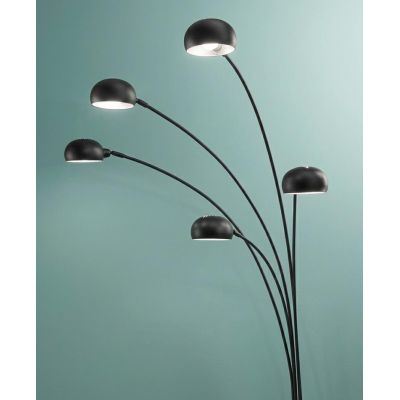 PIANTANA NERA O BIANCA CON BASE IN MARMO E 5 DIFFUSORI ORIENTABILI CON LAMPADINE ATTACCO E14 MODERNA