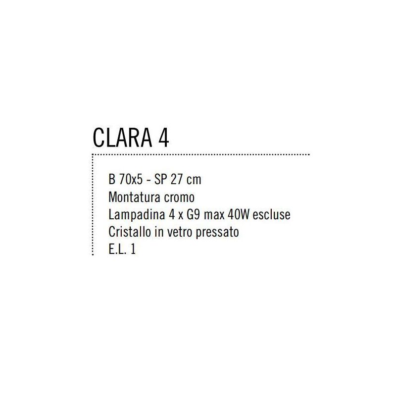 CLARA 4 PARETE/SOFFITTO CON BRACCIO FLESSIBILE Illuminando - Cristalensi Shop Online