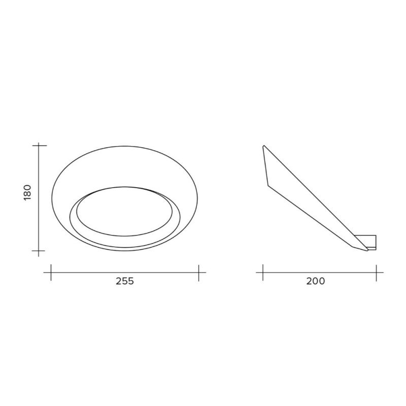 OLO LAMPADA DA PARETE OVALE IN ALLUMINIO FINITURA BRONZO LED 33W LUCE 3000K MODERNA