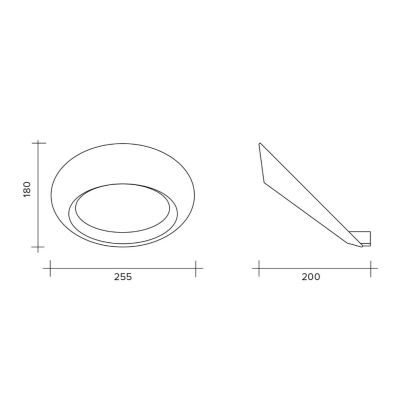 OLO LAMPADA DA PARETE OVALE IN ALLUMINIO FINITURA BRONZO LED 33W LUCE 3000K MODERNA