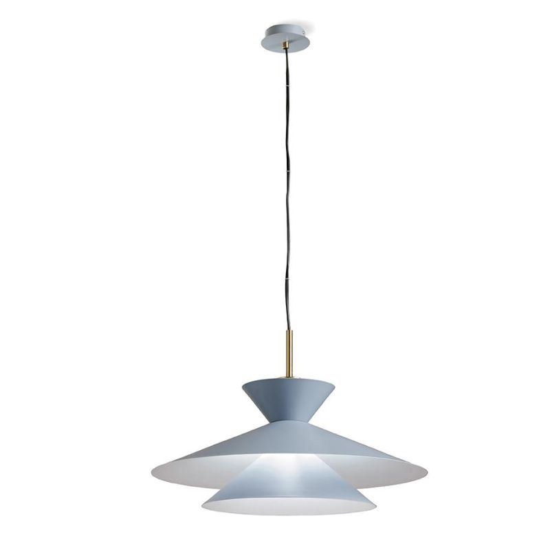 KIM LAMPADARIO A SOSPENSIONE D60 CM IN METALLO AZZURRO CIELO MODERNO LAMPADINA ATTACCO E27