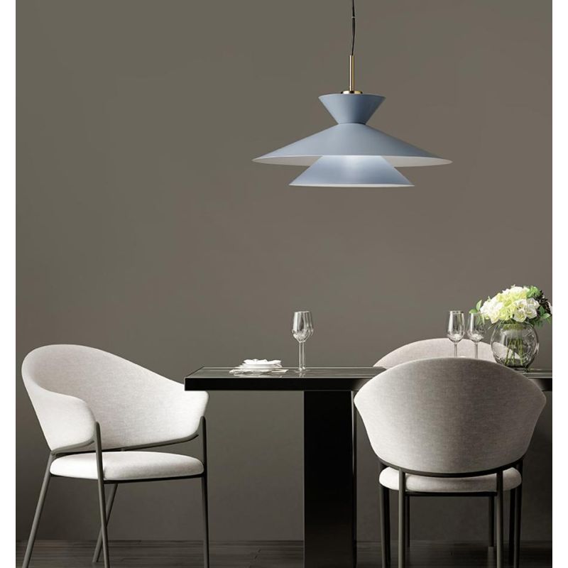 KIM LAMPADARIO A SOSPENSIONE D60 CM IN METALLO AZZURRO CIELO MODERNO LAMPADINA ATTACCO E27