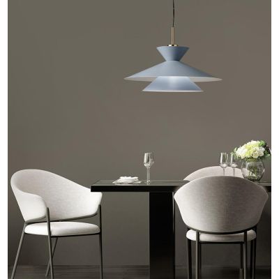KIM LAMPADARIO A SOSPENSIONE D60 CM IN METALLO AZZURRO CIELO MODERNO LAMPADINA ATTACCO E27