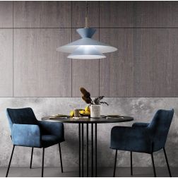 KIM LAMPADARIO A SOSPENSIONE D60 CM IN METALLO AZZURRO CIELO MODERNO LAMPADINA ATTACCO E27 2