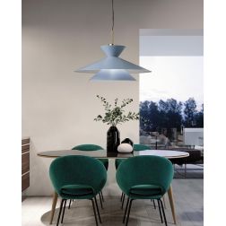 KIM LAMPADARIO A SOSPENSIONE D60 CM IN METALLO AZZURRO CIELO MODERNO LAMPADINA ATTACCO E27