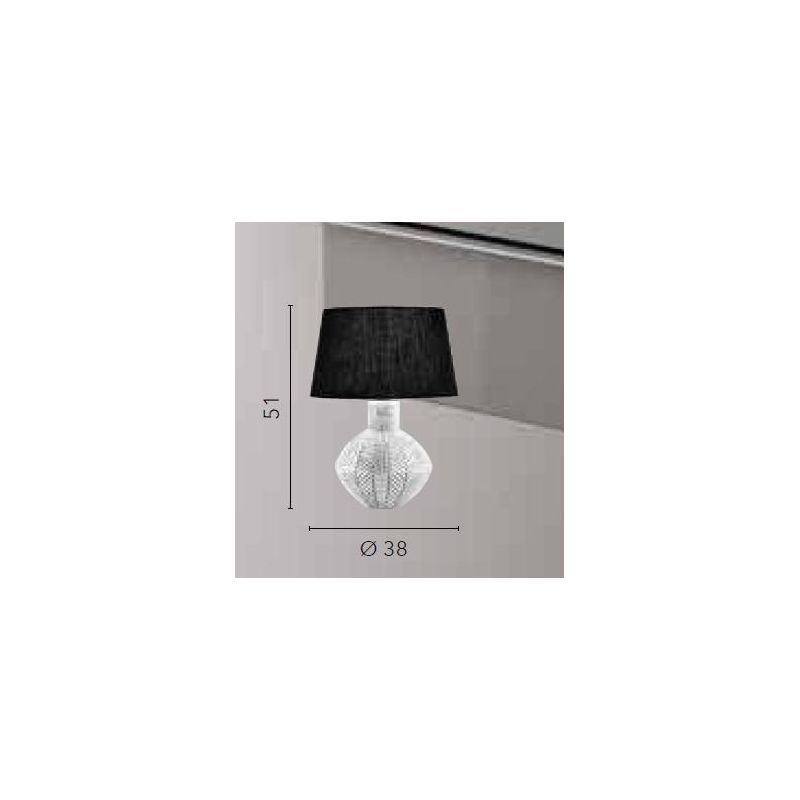 LAMPADA DA TAVOLO H50 CM IN CERAMICA BIANCA DECORATA CON PARALUME NERO MODERNA LAMPADINA ATTACCO E27
