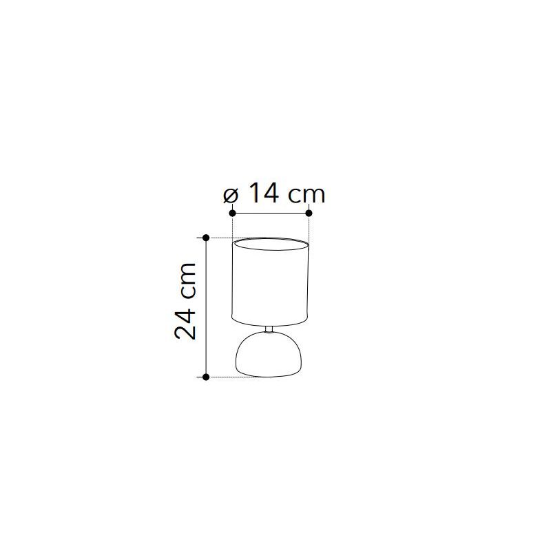 LAMPADA DA TAVOLO IN CERAMICA COLORATA 5 FINITURE CON PARALUME IN TESSUTO LAMPADINA ATTACCO E14