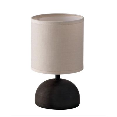 LAMPADA DA TAVOLO IN CERAMICA COLORATA 5 FINITURE CON PARALUME IN TESSUTO LAMPADINA ATTACCO E14