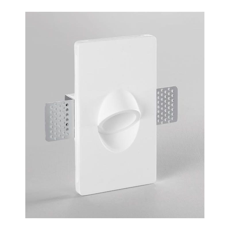 SEGNAPASSO DA INCASSO IN GESSO VERNICIABILE FARETTO ROTONDO LAMPADINA ATTACCO MINI GU10 MODERNO