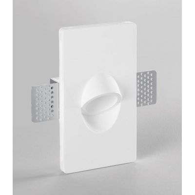 SEGNAPASSO DA INCASSO IN GESSO VERNICIABILE FARETTO ROTONDO LAMPADINA ATTACCO MINI GU10 MODERNO