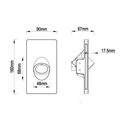 SEGNAPASSO DA INCASSO IN GESSO VERNICIABILE FARETTO ROTONDO LAMPADINA ATTACCO MINI GU10 MODERNO