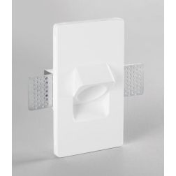 ESTRO SEGNAPASSO DA INCASSO IN GESSO VERNICIABILE FARETTO QUADRATO LAMPADINA ATTACCO MINI GU10 MODERNO