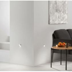ESTRO SEGNAPASSO DA INCASSO IN GESSO VERNICIABILE FARETTO QUADRATO LAMPADINA ATTACCO MINI GU10 MODERNO 2