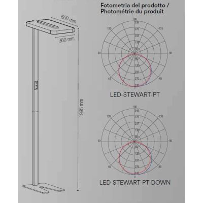 STEWART PIANTANA DA UFFICIO LED 96W LUCE 5000K DIMMERABILE TOUCHSCREEN SENSORE MOVIMENTO BIEMISSIONE LUCE MODERNA