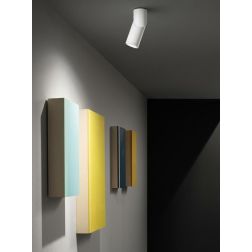 FARETTO A PLAFONIERA ORIENTABILE IN ALLUMINIO BIANCO E NERO CON LAMPADINA GU10 DESIGN MODERNO 2