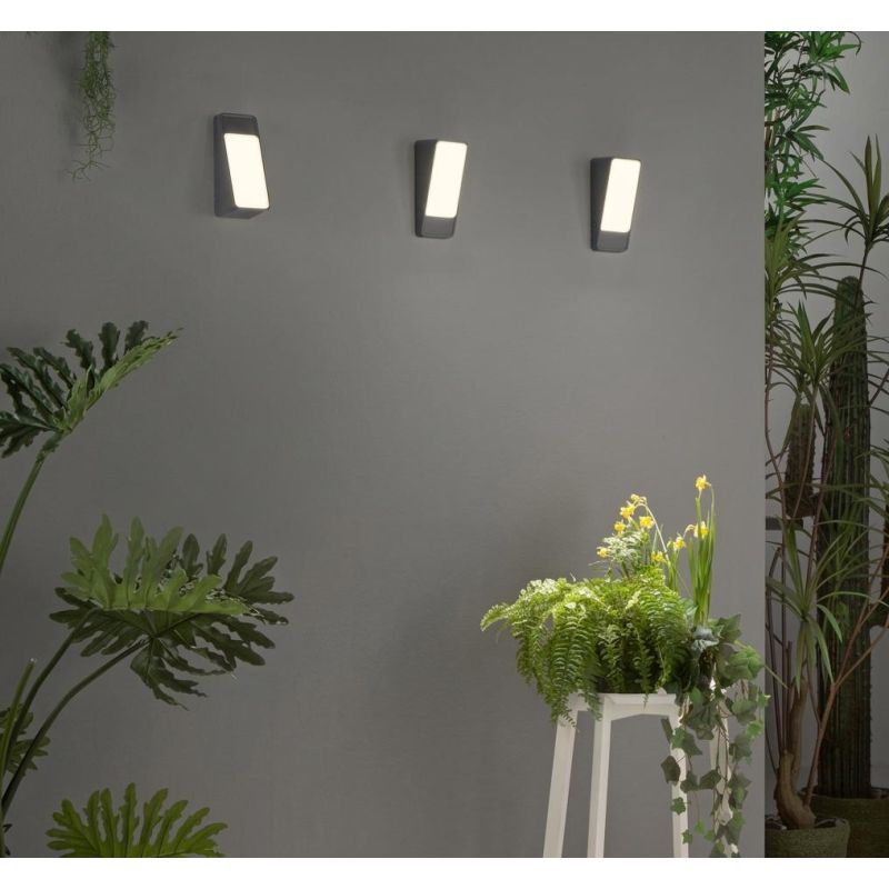 APPLIQUE DA ESTERNO IN ALLUMINIO 3 COLORI LED 14W LUCE 3000K IP65  DESIGN MODERNO